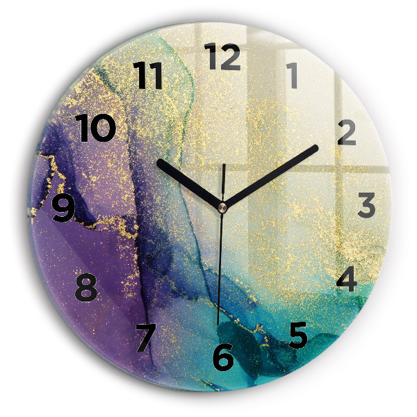 Horloge ronde Abstraction des couleurs