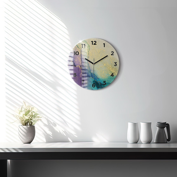 Horloge ronde Abstraction des couleurs