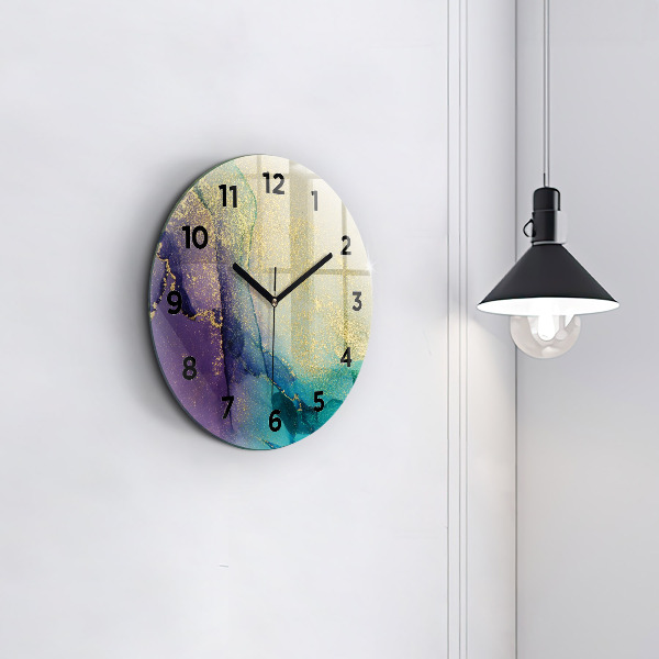 Horloge ronde Abstraction des couleurs