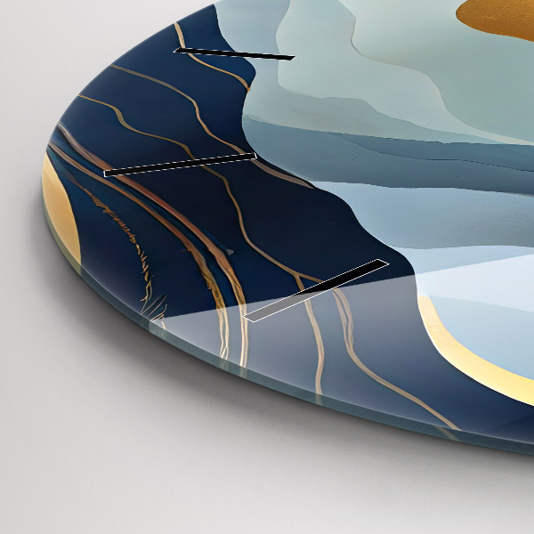 Horloge ronde Montagnes abstraites