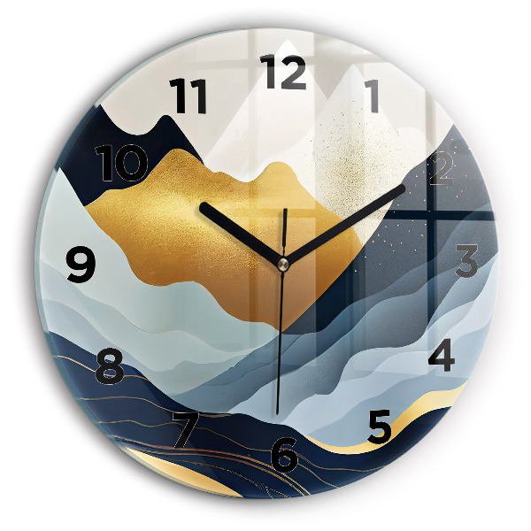 Horloge ronde Montagnes abstraites