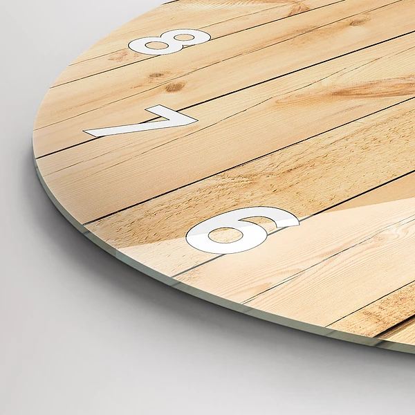 Horloge ronde planches de bois