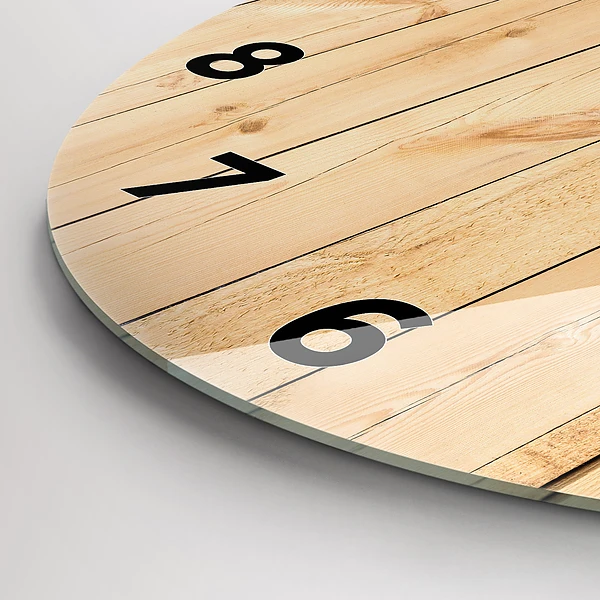 Horloge ronde planches de bois