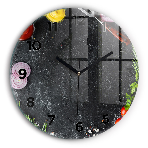 Horloge ronde Légumes sur la table