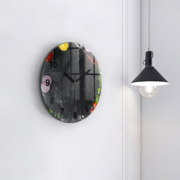 Horloge ronde Légumes sur la table