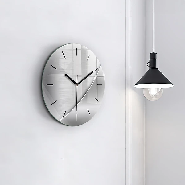 Horloge ronde Motif argenté