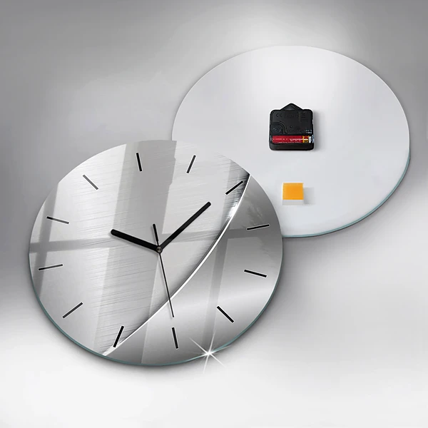 Horloge ronde Motif argenté