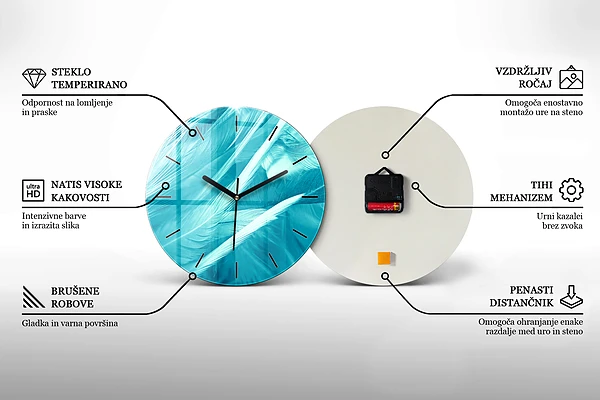 Horloge ronde Motif argenté