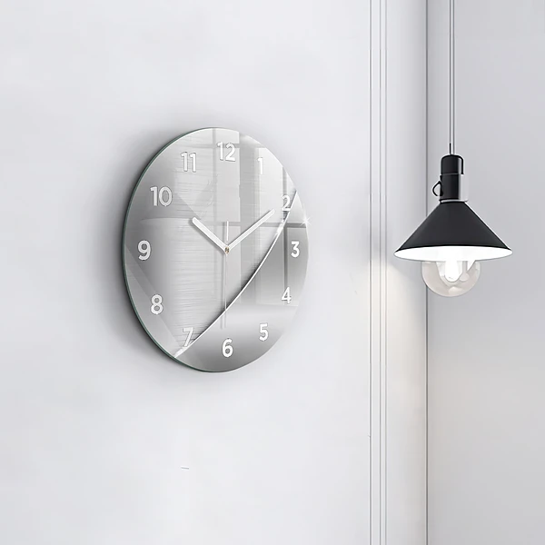 Horloge ronde Motif argenté