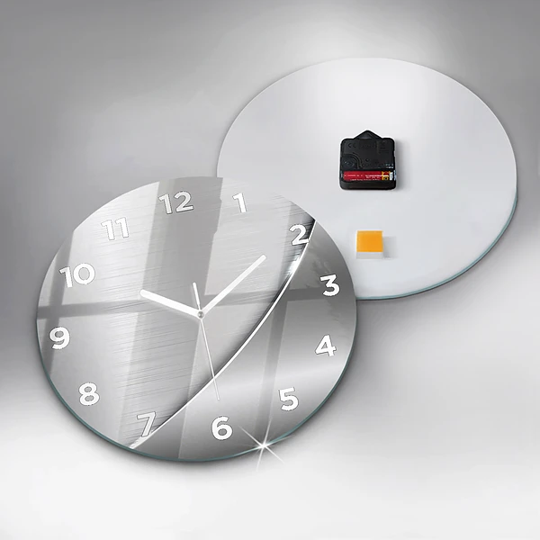 Horloge ronde Motif argenté