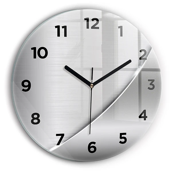 Horloge ronde Motif argenté
