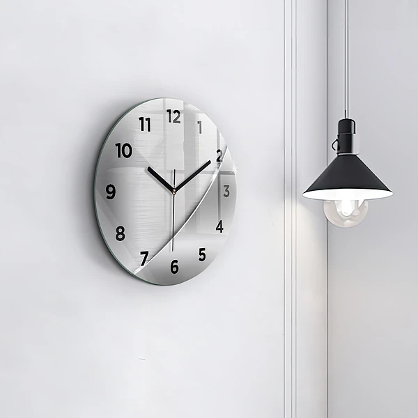 Horloge ronde Motif argenté