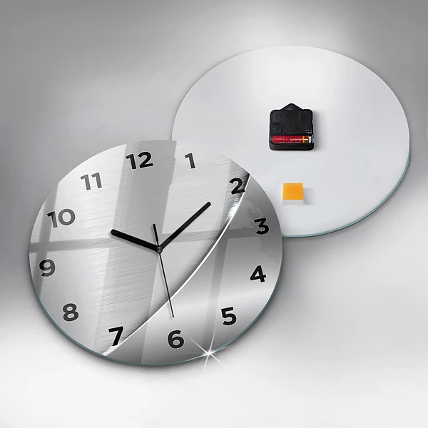 Horloge ronde Motif argenté