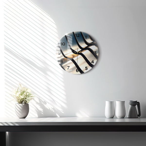 Horloge ronde Motif argenté