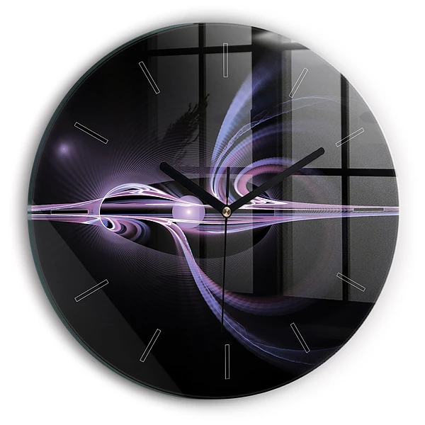 Horloge ronde Abstraction violette