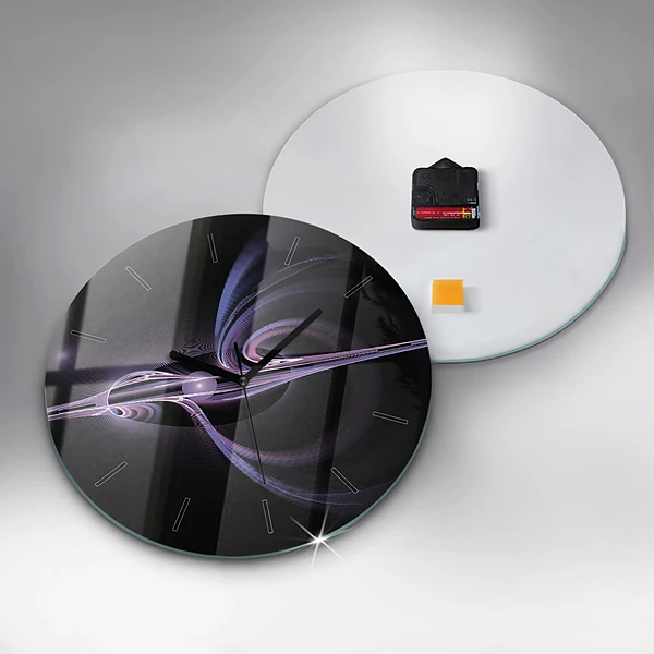 Horloge ronde Abstraction violette