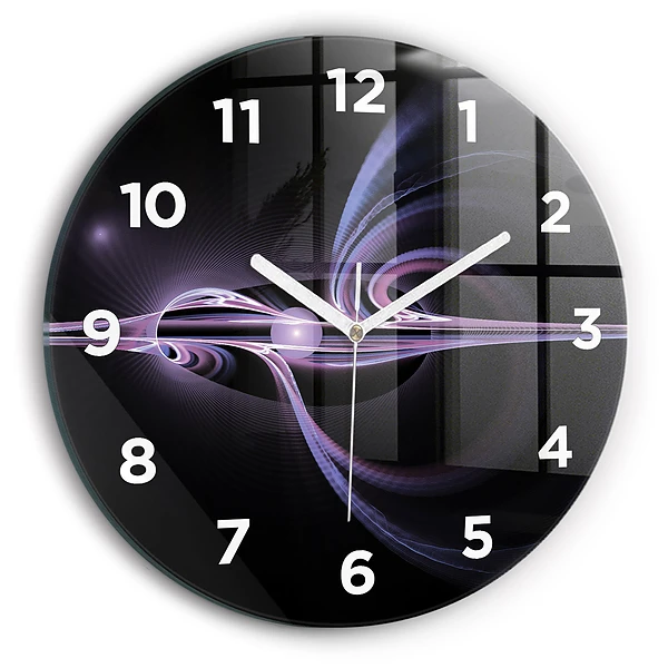Horloge ronde Abstraction violette