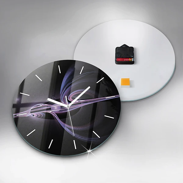 Horloge ronde Abstraction violette