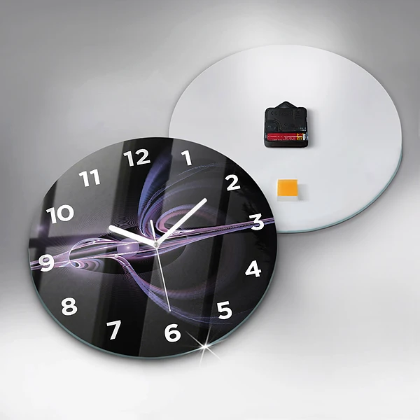 Horloge ronde Abstraction violette