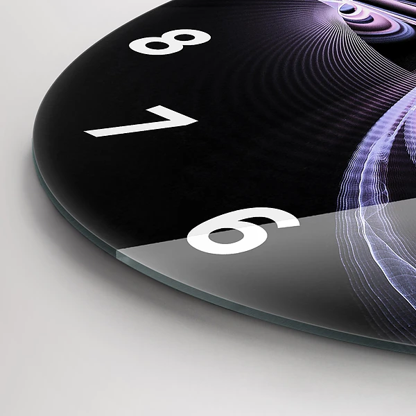 Horloge ronde Abstraction violette