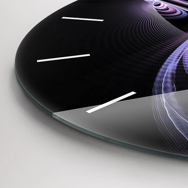 Horloge ronde Abstraction violette