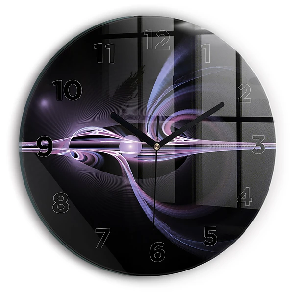 Horloge ronde Abstraction violette