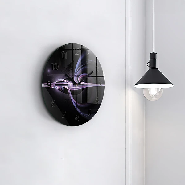 Horloge ronde Abstraction violette