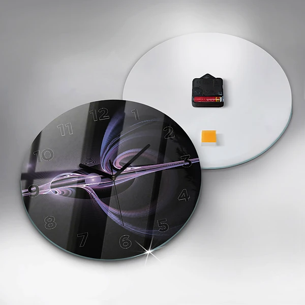 Horloge ronde Abstraction violette