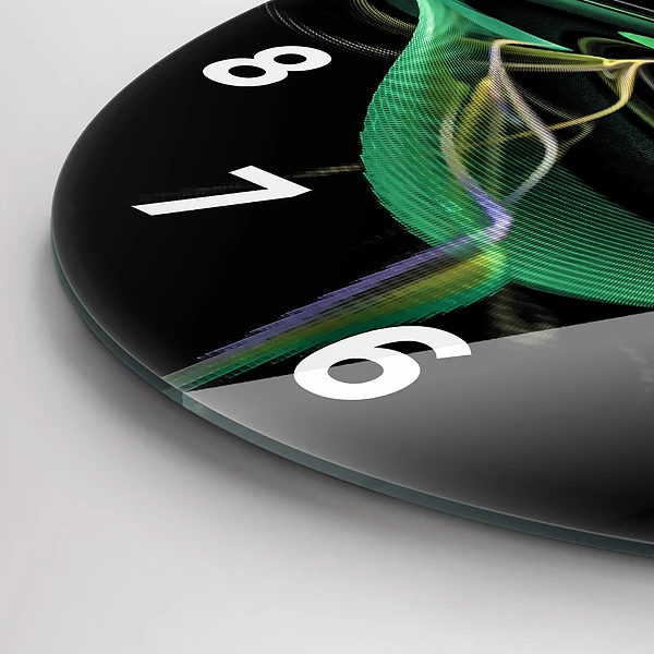 Horloge ronde Abstraction verte