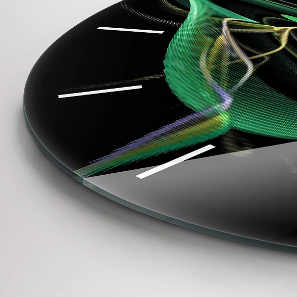 Horloge ronde Abstraction verte