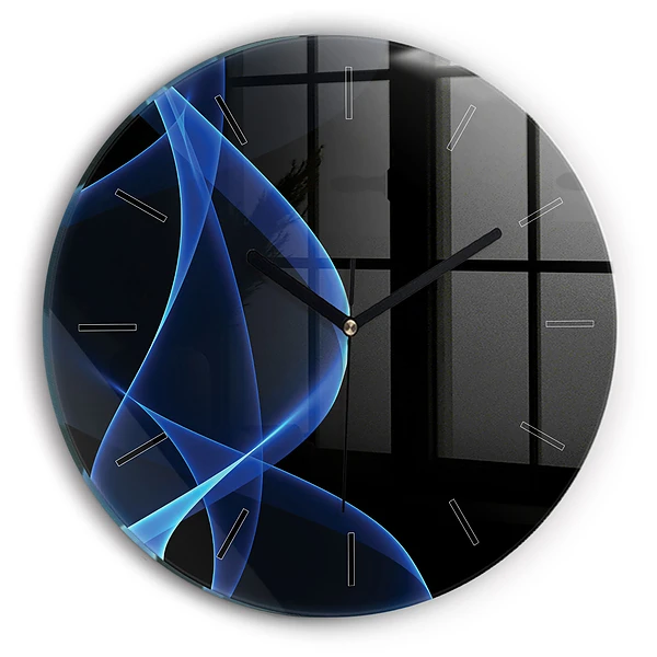 Horloge ronde Lignes bleues