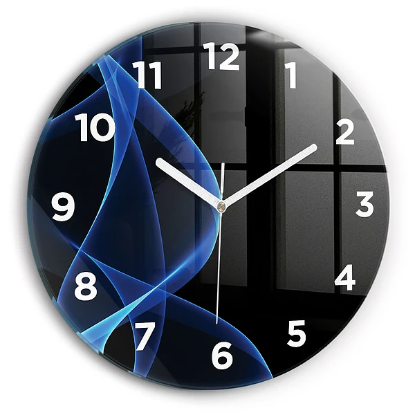 Horloge ronde Lignes bleues