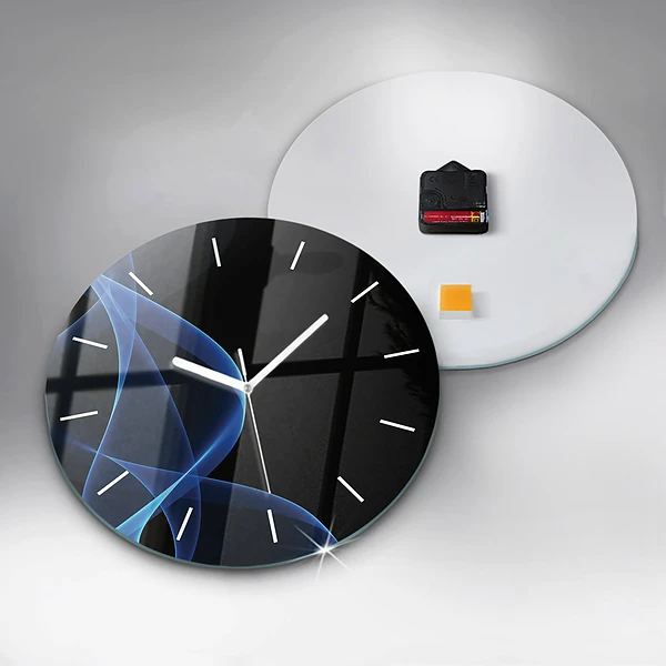 Horloge ronde Lignes bleues
