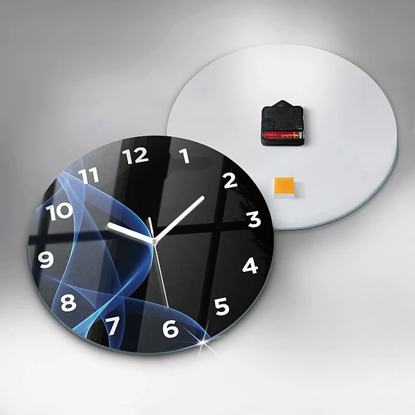 Horloge ronde Lignes bleues