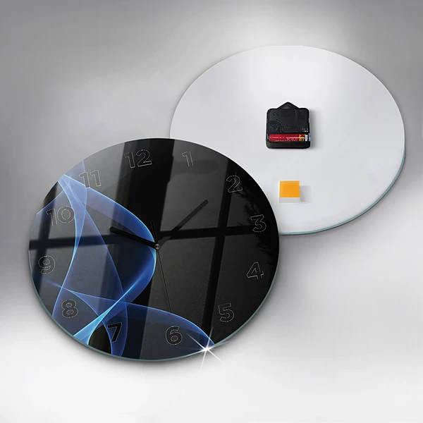 Horloge ronde Lignes bleues