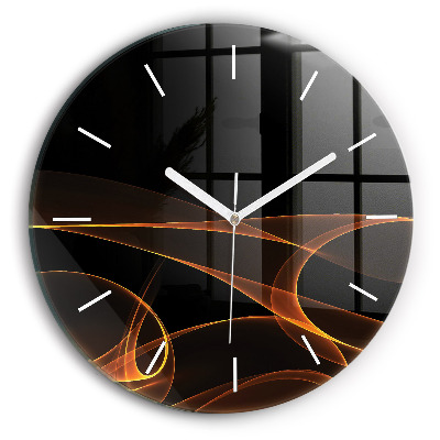 Horloge ronde Lignes orange