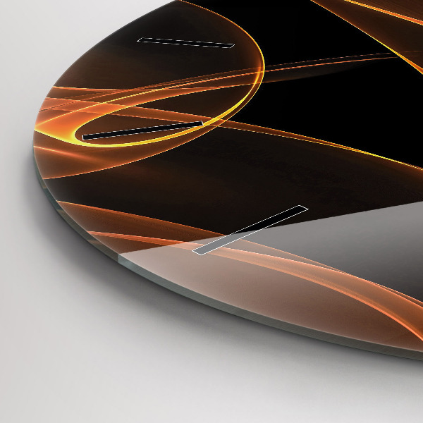 Horloge ronde Lignes orange