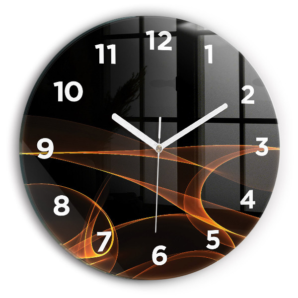 Horloge ronde Lignes orange