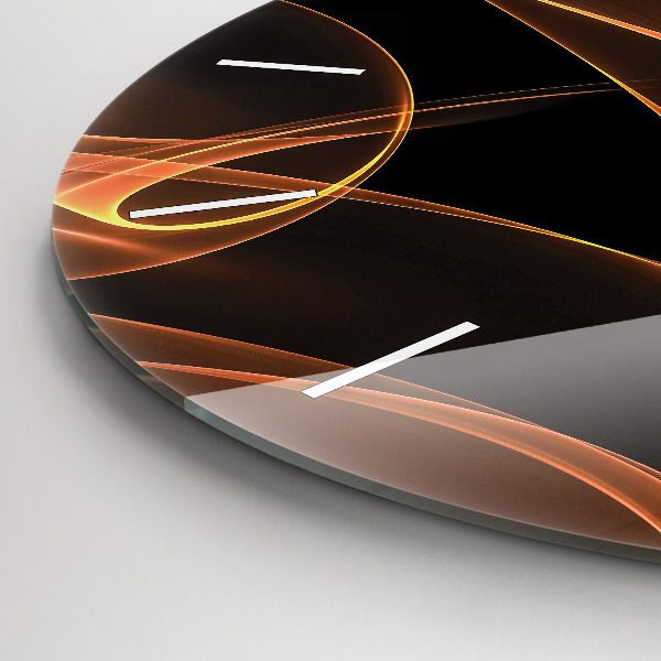 Horloge ronde Lignes orange