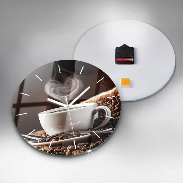 Horloge ronde Une tasse de café