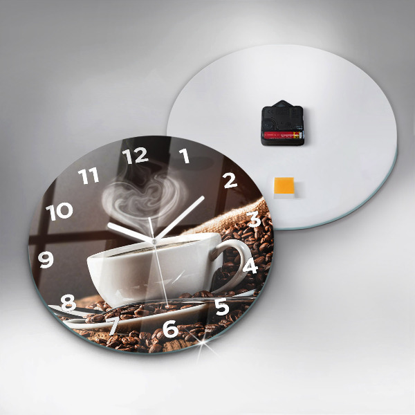 Horloge ronde Une tasse de café