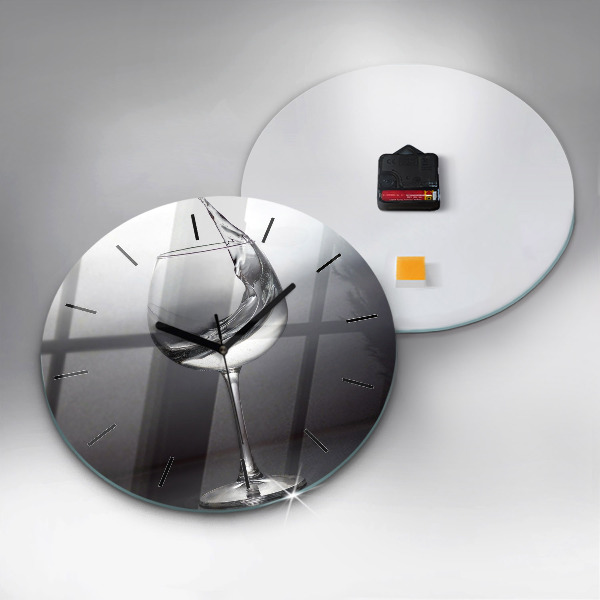 Horloge ronde Un verre de vin