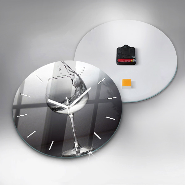 Horloge ronde Un verre de vin