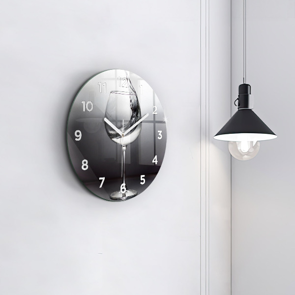 Horloge ronde Un verre de vin