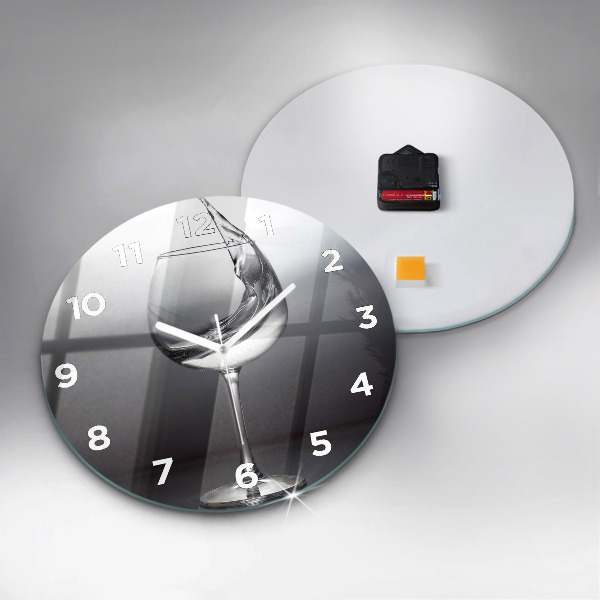 Horloge ronde Un verre de vin