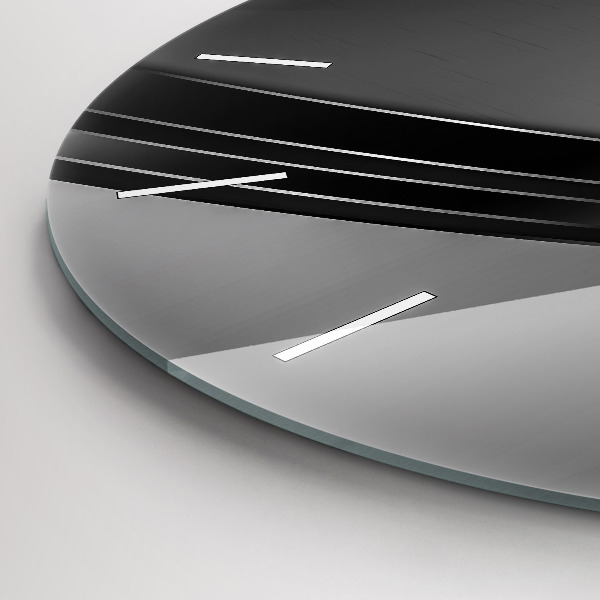 Horloge ronde Lignes argentées