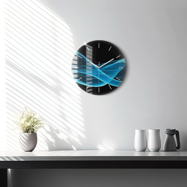 Horloge ronde Abstraction bleue