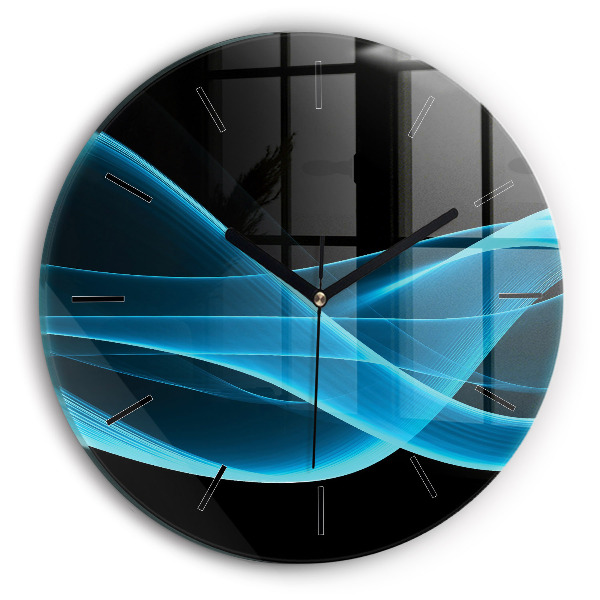 Horloge ronde Abstraction bleue