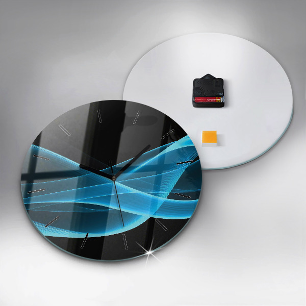 Horloge ronde Abstraction bleue