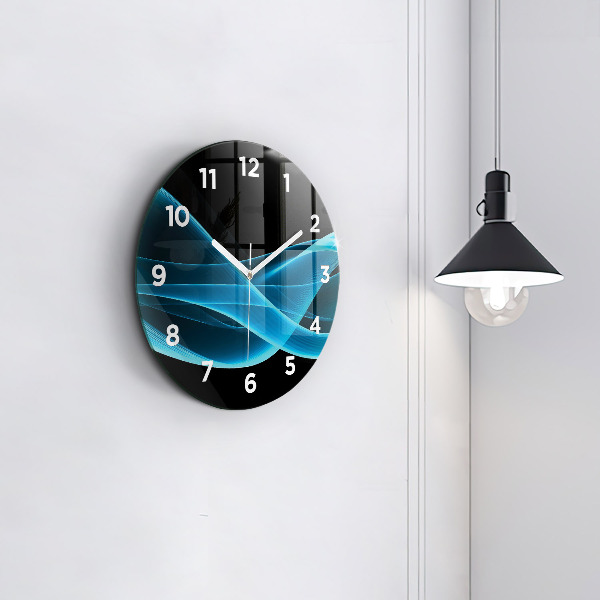 Horloge ronde Abstraction bleue